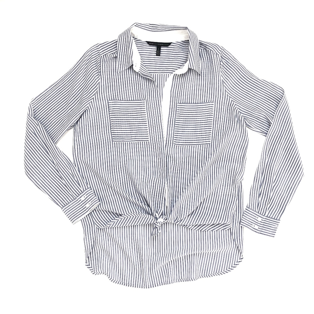 White House Black Market Long Sleeve Striped Shirt